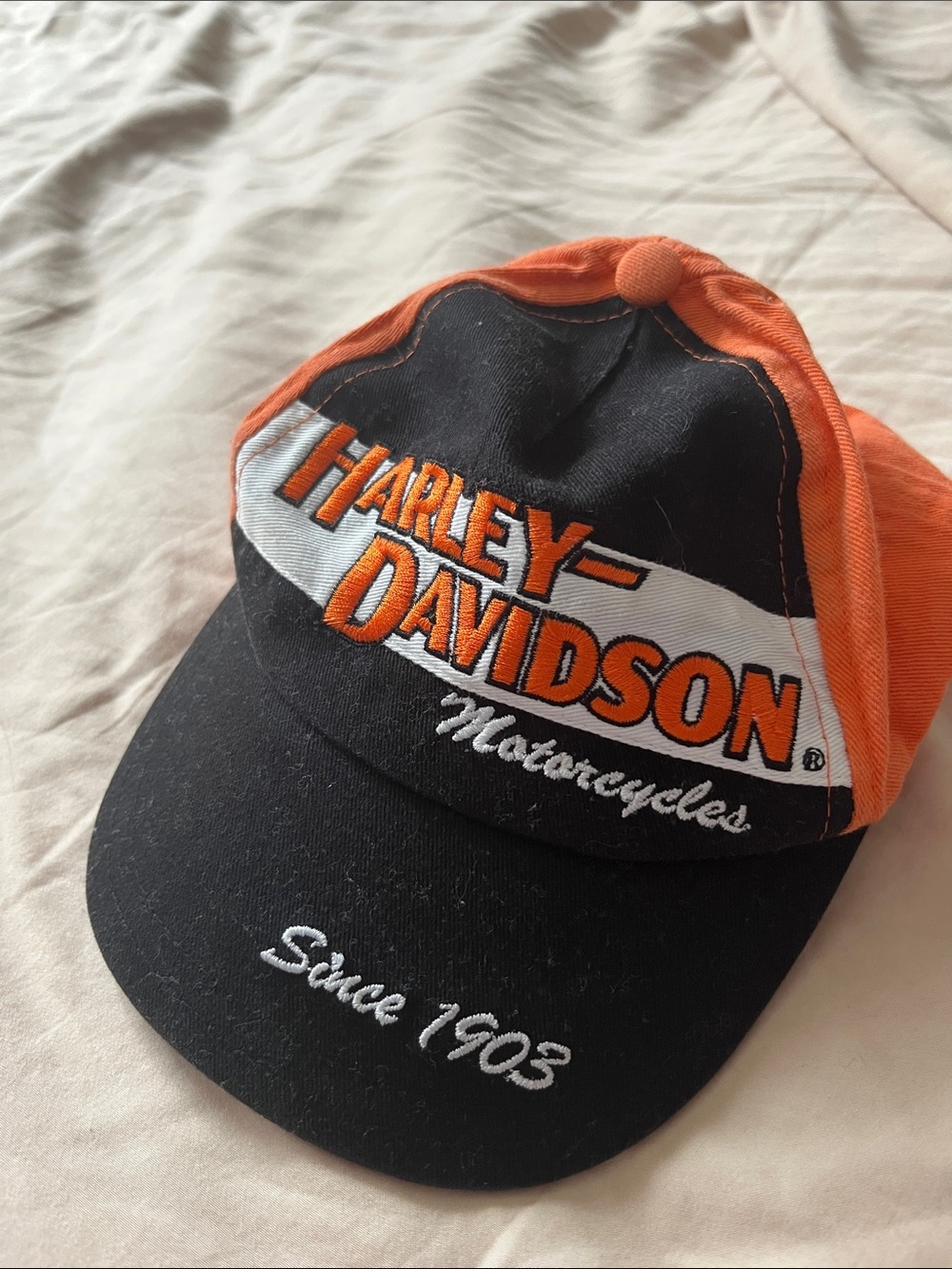 Harley-Davidson toddler Black and Orange Embroidered Cap